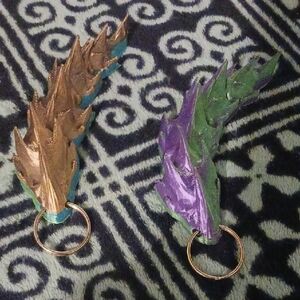 Dragon Wing Keychain Set - Gold and Purple